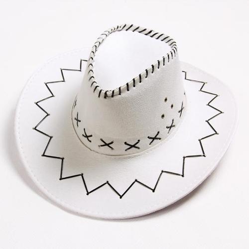 Western Hat Men Wide Brim Faux Leather Fedora Hat Jazz Women Adult Party Cowboy Felt Hats