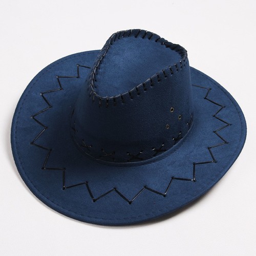 Western Hat Men Wide Brim Faux Leather Fedora Hat Jazz Women Adult Party Cowboy Felt Hats