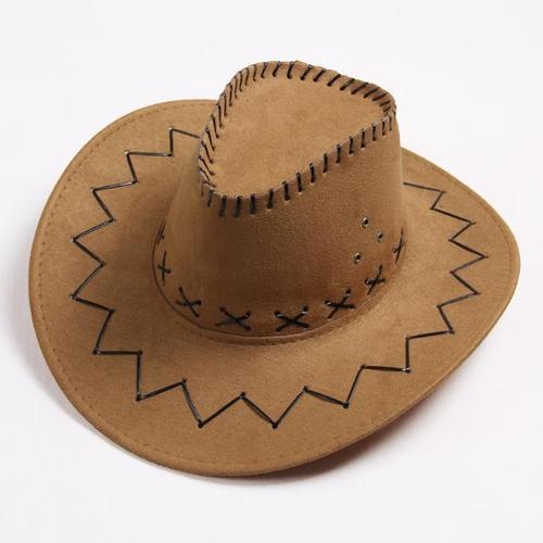 Western Hat Men Wide Brim Faux Leather Fedora Hat Jazz Women Adult Party Cowboy Felt Hats