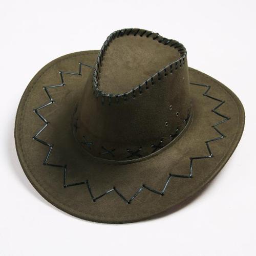 Western Hat Men Wide Brim Faux Leather Fedora Hat Jazz Women Adult Party Cowboy Felt Hats