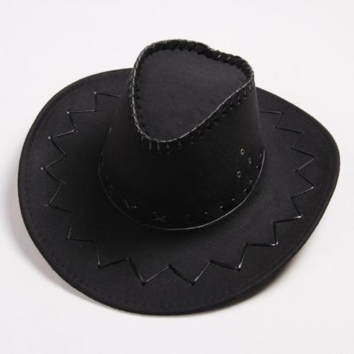 Western Hat Men Wide Brim Faux Leather Fedora Hat Jazz Women Adult Party Cowboy Felt Hats