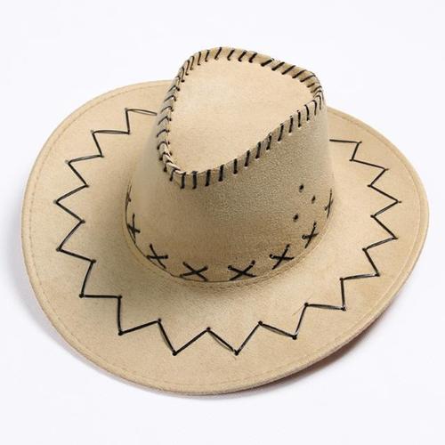 Western Hat Men Wide Brim Faux Leather Fedora Hat Jazz Women Adult Party Cowboy Felt Hats