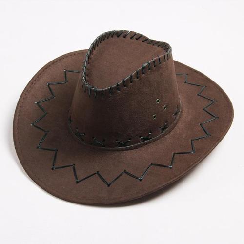 Western Hat Men Wide Brim Faux Leather Fedora Hat Jazz Women Adult Party Cowboy Felt Hats