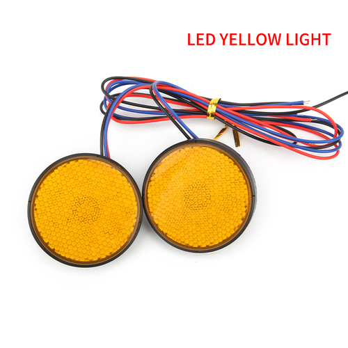  Car ATV E-bike Tail Lights Turn Singal Truck Side Warning 24 SMD LED Lights Round Motorcycle Reflector
