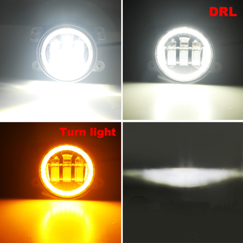 Auto car 4" Inch 12V LED Lamp Driving Off Road Fog Lights with DRL turn light for Jeep