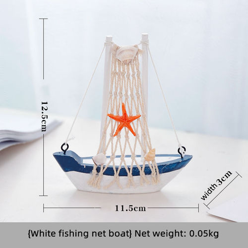 Mediterranean style Wooden mini sailboats nautical crafts living room desktop office decor home decoration