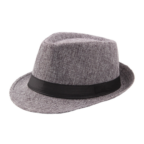 Fashion Jazz Hat  Summer Sunshade Straw Fedora Hat Mens Outdoor Straw Panama Hat