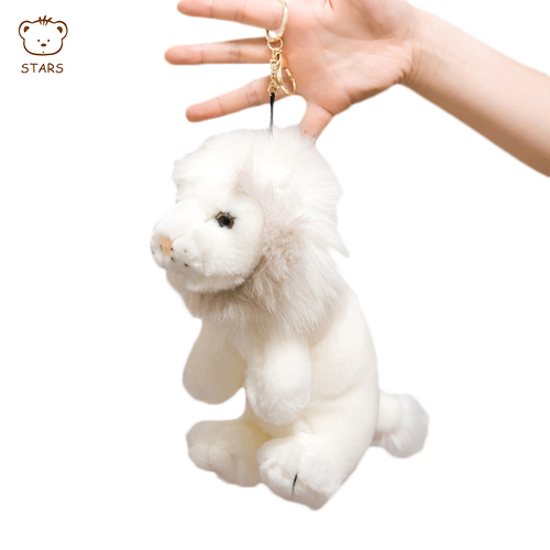 Plush White lion keychain  various design animal plush keychain