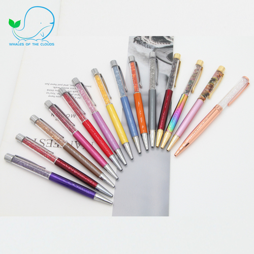 Luxury High Quality Diamond Pure Gemstone  Retractable Pen for Festival Gift