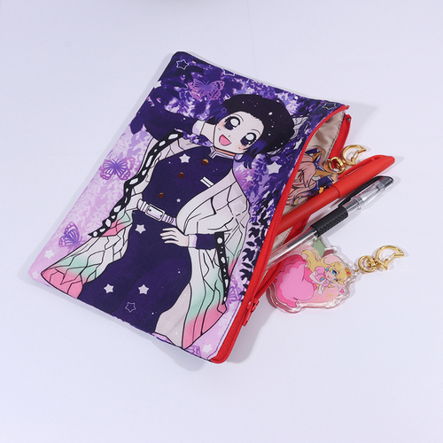 Popit Pencil Case For Girls Cute Anime Cotton Canvas Pencil Bag  Large Capacity