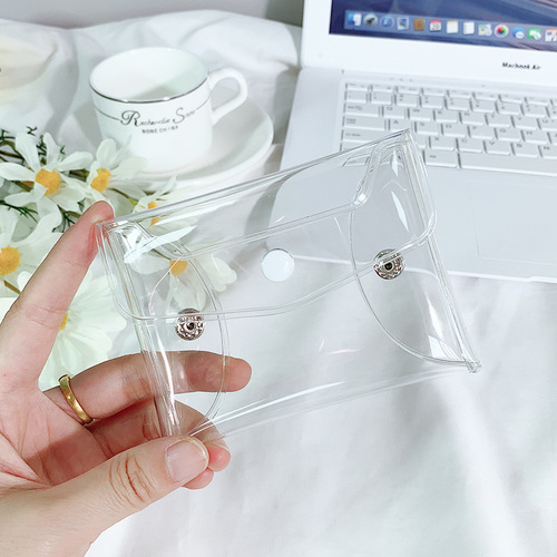 Japan  Korea Clear String Wrapping Plastic transparent PVC Students Sunglasses pencil Pouches Case Pen Gift Cosmetic Bag