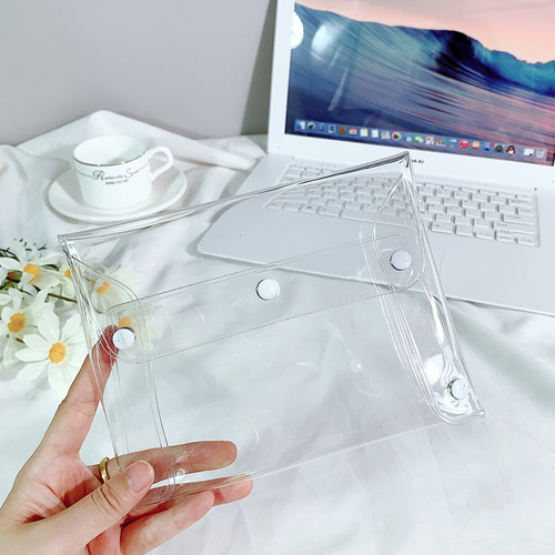 Japan  Korea Clear String Wrapping Plastic transparent PVC Students Sunglasses pencil Pouches Case Pen Gift Cosmetic Bag