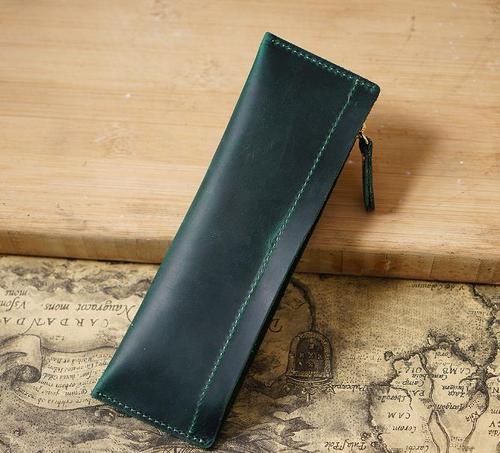 Leather Pen Case Holder Handmade Fountain Pencil Pouch Soft Pen leather Sleeve