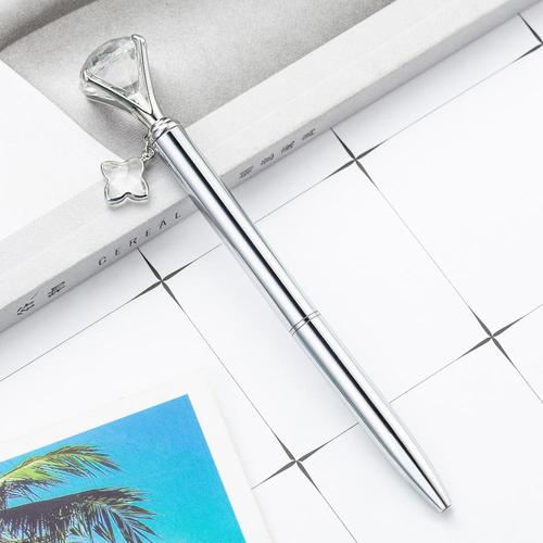 New Styles Fashion Writing Gift With Four-leaf Clover Pendant Promotion Elegant Crystal Metal Ballpoint Pen