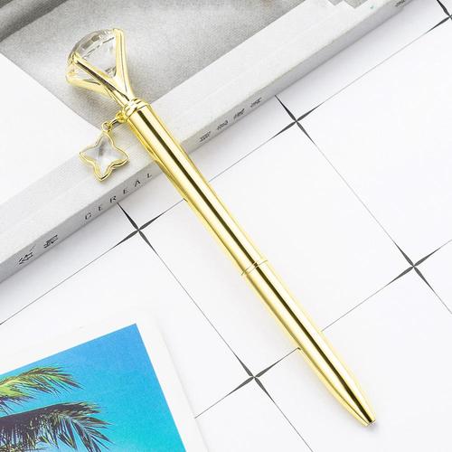 New Styles Fashion Writing Gift With Four-leaf Clover Pendant Promotion Elegant Crystal Metal Ballpoint Pen