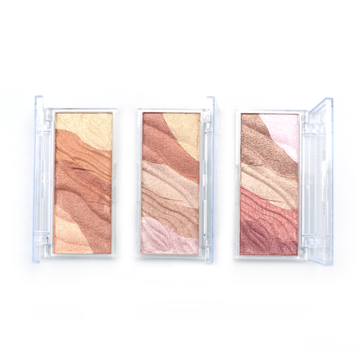 RTS 5 Colors Vegan Highlighter Palette Baked Powder Face Makeup Bronzer Powder Case