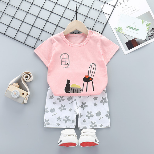 100% Cotton Breathable Kids Clothing Sets T-shirts Shorts 2pcs Baby Boys Clothing Sets