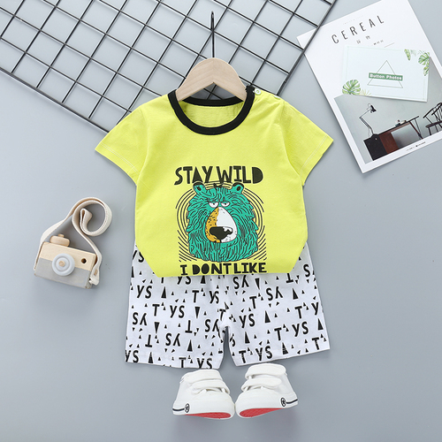 100% Cotton Breathable Kids Clothing Sets T-shirts Shorts 2pcs Baby Boys Clothing Sets