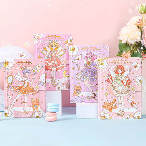 Cartoon Notebook Kawaii Girl Note Book Diary Journal Magnetic cute Notebook