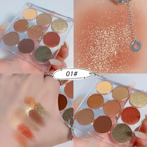 Whole sales  private  2022 nine-color  long-lasting matte neutral  shimmer matte makeup eye shadow palette