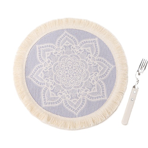 Boho Burlap Placement  Round Coasters for Drink Beer Mat for Restaurants Dining Table Cup Mat Tableware