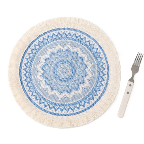 Boho Burlap Placement  Round Coasters for Drink Beer Mat for Restaurants Dining Table Cup Mat Tableware