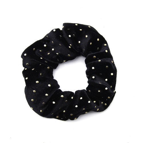 Gold Foil Dot Scrunchy Hair Bands Ponytail Elastic Velvet Fabric Hair Scrunchies Bundles For Girls Women 1102913