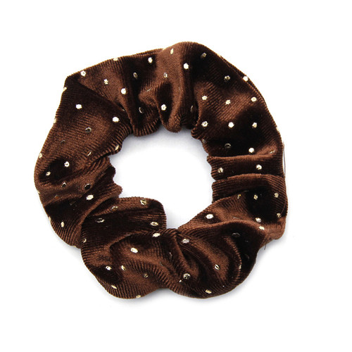 Gold Foil Dot Scrunchy Hair Bands Ponytail Elastic Velvet Fabric Hair Scrunchies Bundles For Girls Women 1102913