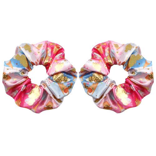 Holographic Gold Hair Scrunchies Ponytail Holder Hair Ties For Women Girls 1103010