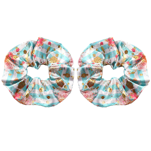 Holographic Gold Hair Scrunchies Ponytail Holder Hair Ties For Women Girls 1103010