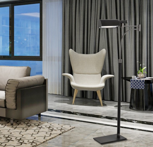 Creative personality black leather woven metal floor lamp for hotel living room