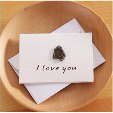 Retro Kraft Envelope Set Creative Business Envelopes Vintage Wedding Invitation with Metal Accessories