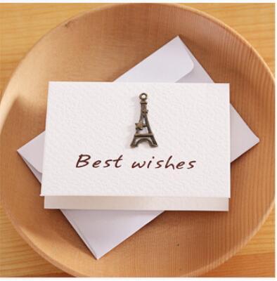  Retro Kraft Envelope Set Creative Business Envelopes Vintage Wedding Invitation with Metal Accessories