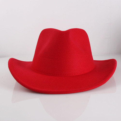  Cheap Wide Roll Brim Fedora Hats Vintage Men Jazz Style Top Hat Autumn Winter Felt Western Cowboy Hat