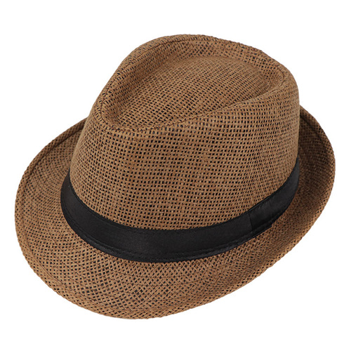 WoZhen Solid Color Parent Child Woven Straw Hat Summer Autumn Sun Protection Cap