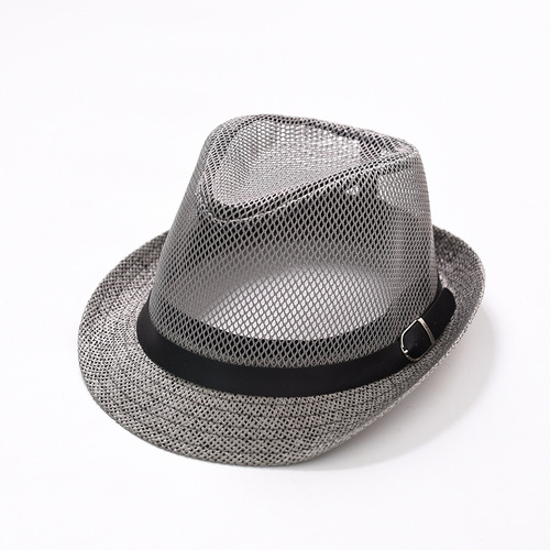 Summer men's and women's jazz small top hat fashion hollowed out mesh breathable cool hat men's beach straw hat