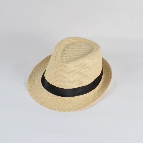 Men's Summer Beach Straw Hat Braided Papygrass with Rolled Edge, Sun Protection Jazz Style, Matches Sunglasses ﻿