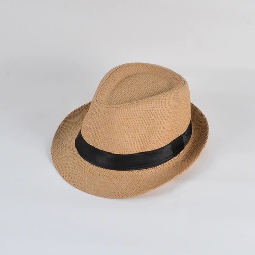 Men's Summer Beach Straw Hat Braided Papygrass with Rolled Edge, Sun Protection Jazz Style, Matches Sunglasses ﻿