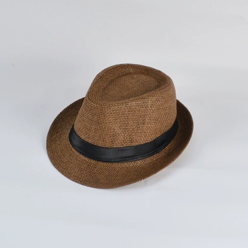 Men's Summer Beach Straw Hat Braided Papygrass with Rolled Edge, Sun Protection Jazz Style, Matches Sunglasses ﻿