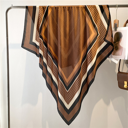 Fashion Scarves Women Shawl Silk Feeling Satin Hijabs Female Foulard Square Muslim Ladies Print Scarf Beach Headscarf