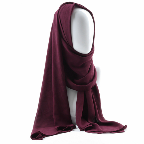 Women solid plain crepe chiffon muslim wedding hijab scarf wraps soft long shawls crinkle chiffon muslim hijab