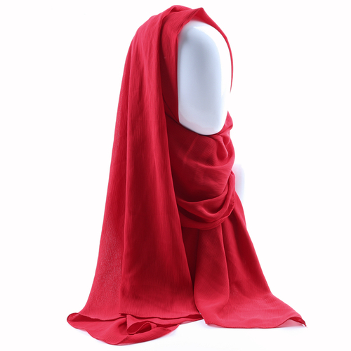 Women solid plain crepe chiffon muslim wedding hijab scarf wraps soft long shawls crinkle chiffon muslim hijab