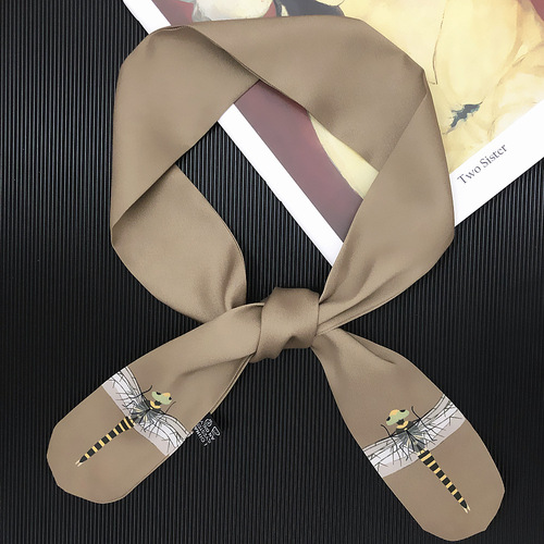 New 90cm*5cm natural insects Printed Small Scarf Women Silk Scarf Headband Long Scarves Bag Accessories Ribbon