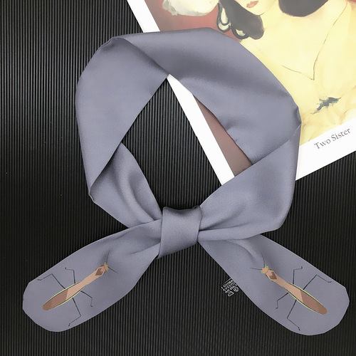 New 90cm*5cm natural insects Printed Small Scarf Women Silk Scarf Headband Long Scarves Bag Accessories Ribbon