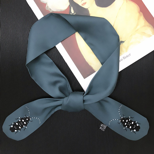 New 90cm*5cm natural insects Printed Small Scarf Women Silk Scarf Headband Long Scarves Bag Accessories Ribbon