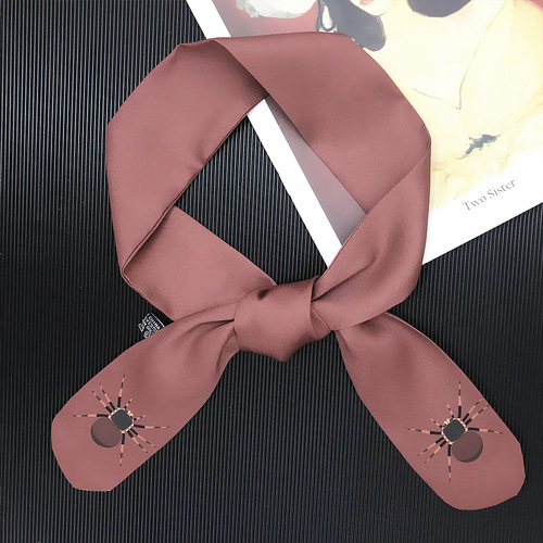 New 90cm*5cm natural insects Printed Small Scarf Women Silk Scarf Headband Long Scarves Bag Accessories Ribbon