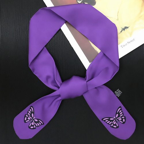 New 90cm*5cm natural insects Printed Small Scarf Women Silk Scarf Headband Long Scarves Bag Accessories Ribbon