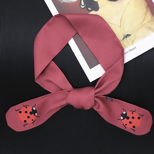 New 90cm*5cm natural insects Printed Small Scarf Women Silk Scarf Headband Long Scarves Bag Accessories Ribbon