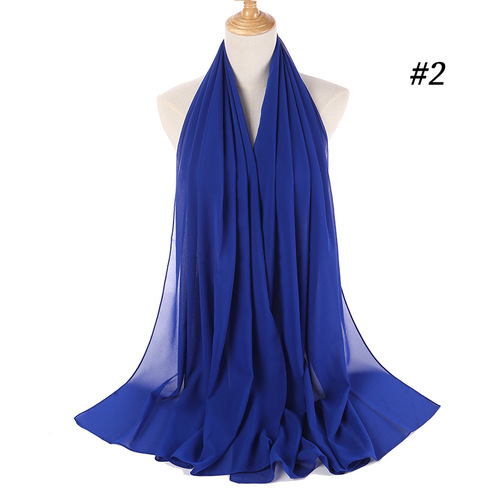 New malaysia solid color scarf fashion women peal chiffon headscarf 