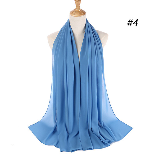 New malaysia solid color scarf fashion women peal chiffon headscarf 